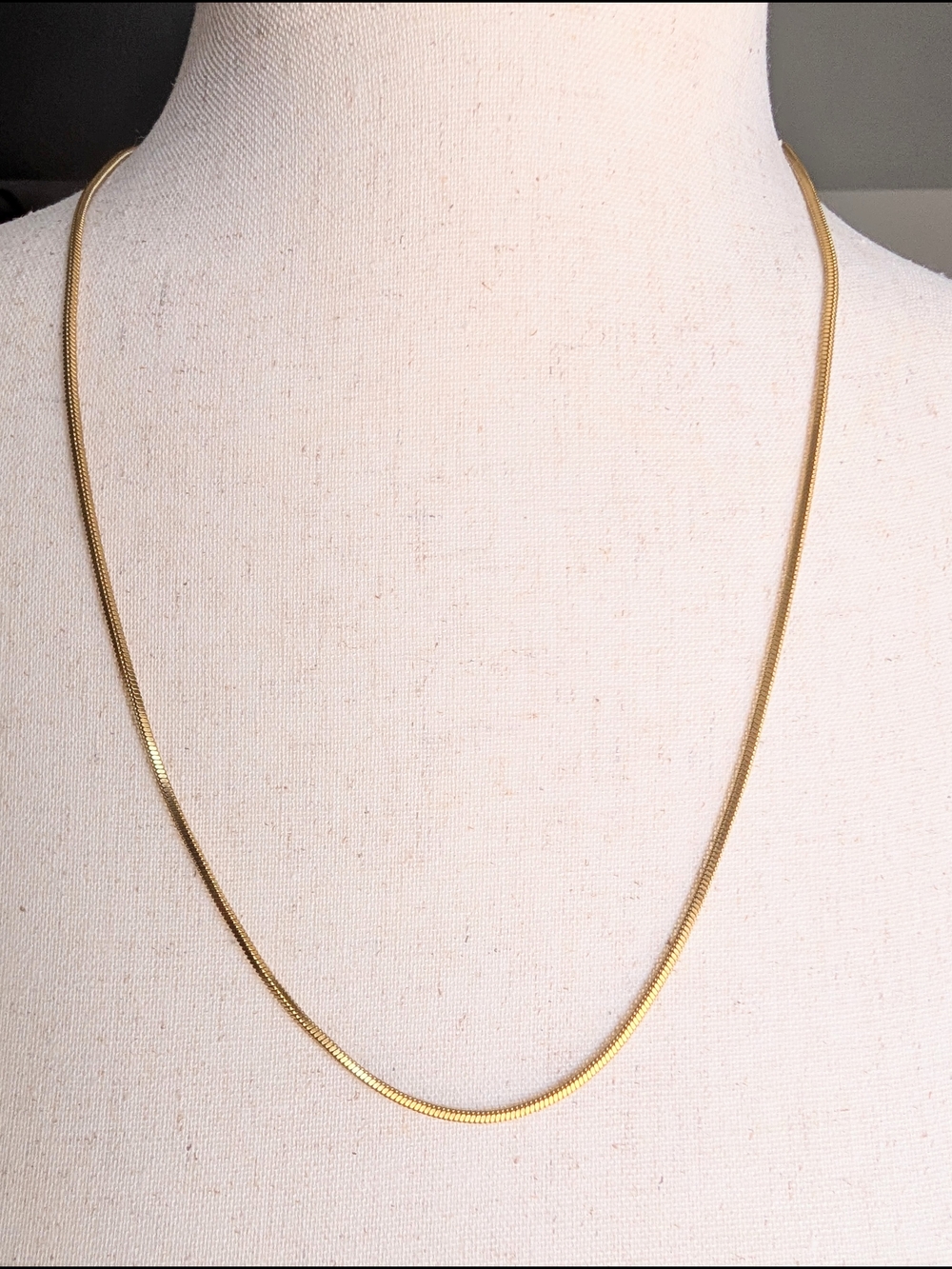 Antiqued Gold Necklace - Snake Chain - Goldplated